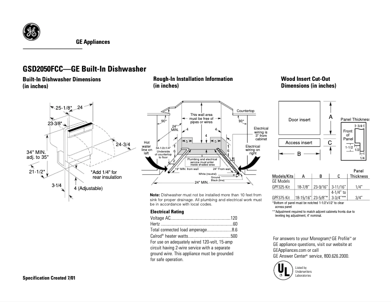 Imagen de la primera página del manual del dispositivo GSD2050FCC