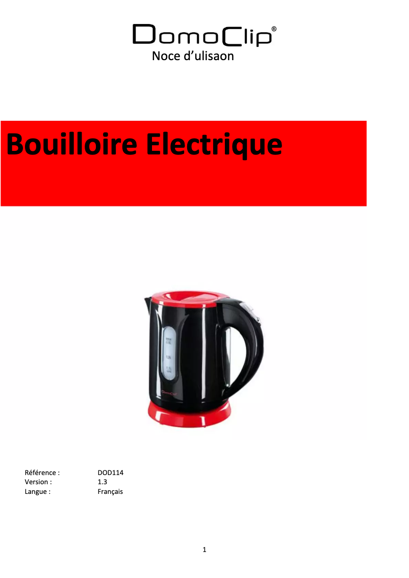 Imagen de la primera página del manual del dispositivo DOD114