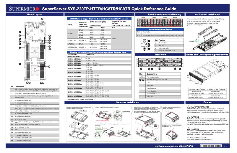 Imagen de la primera página del manual del dispositivo SuperServer SYS-220TP-HTTR