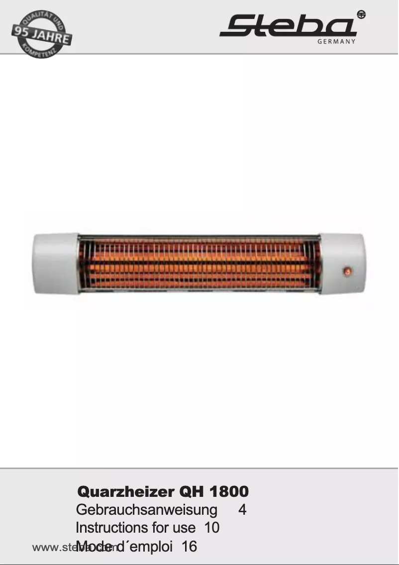 Imagen de la primera página del manual del dispositivo QH 1800