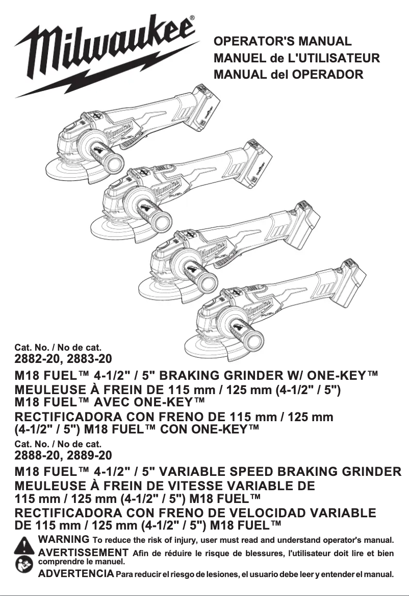 Página 1 del manual Manual de usuario Milwaukee 2882-20