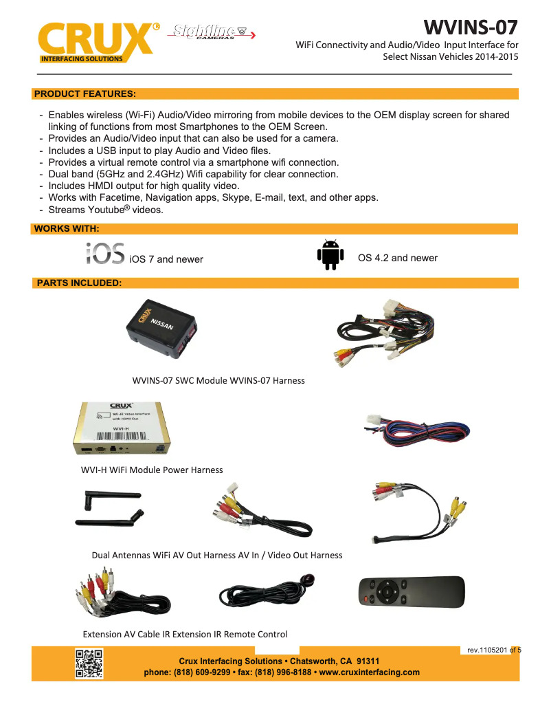 Página nº 1 - Manual de usuario CRUX WVINS-07