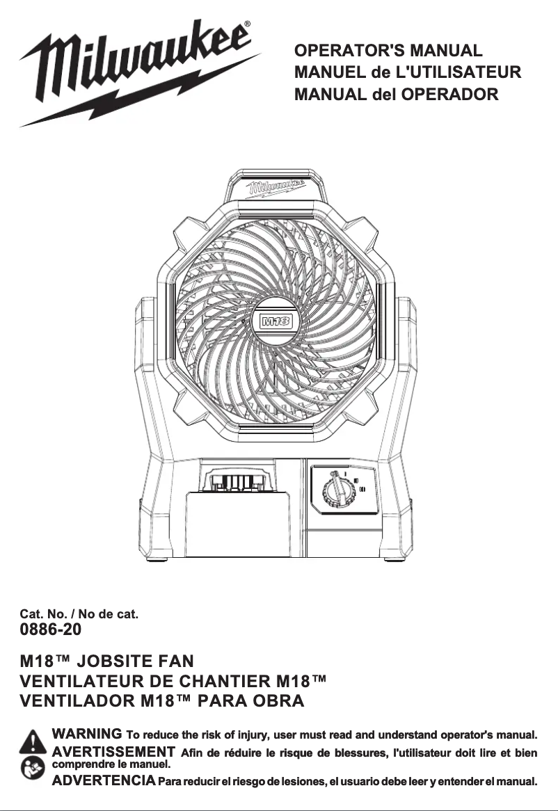 Página nº 1 - Manual de usuario Milwaukee 0886-20