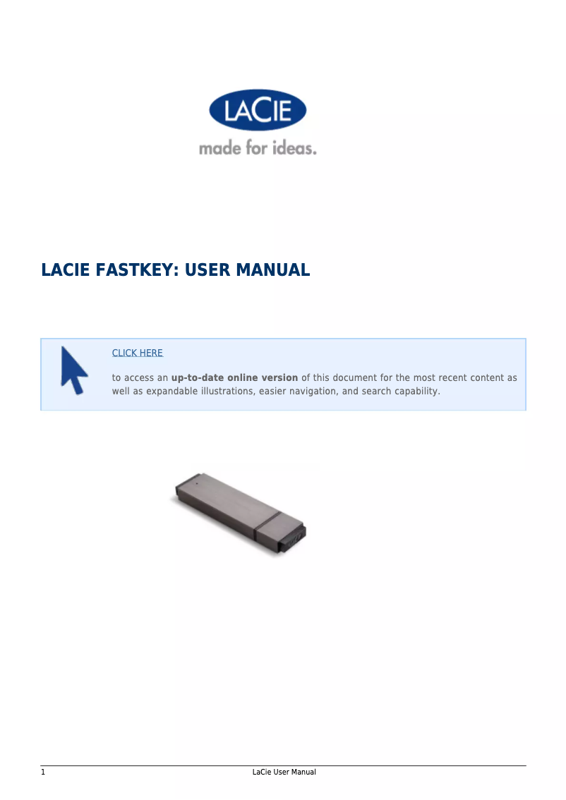 Imagen de la primera página del manual del dispositivo FastKey