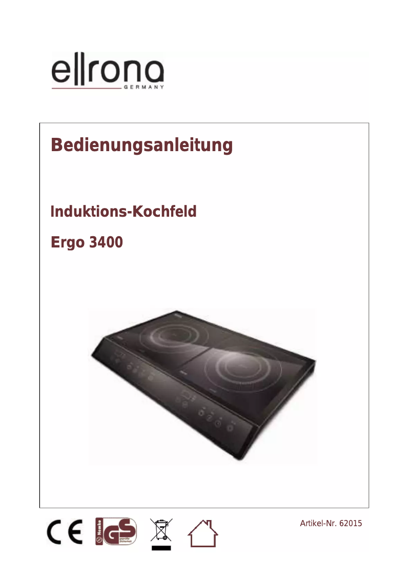 Página 1 del manual Manual de usuario Ellrona Ergo 3400