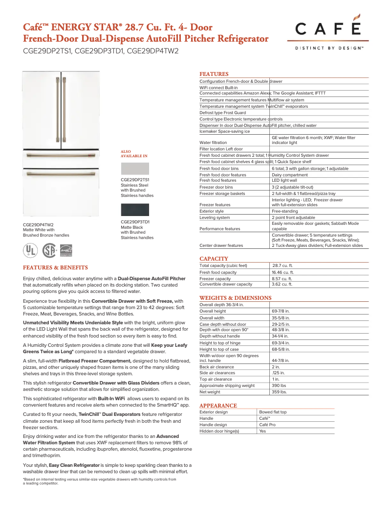 Imagen de la primera página del manual del dispositivo CGE29DP2TS1