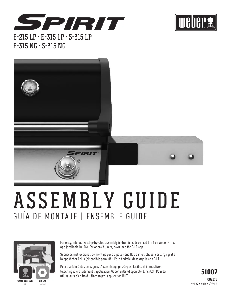 Página 1 del manual Instrucciones / montaje Weber Spirit S-315