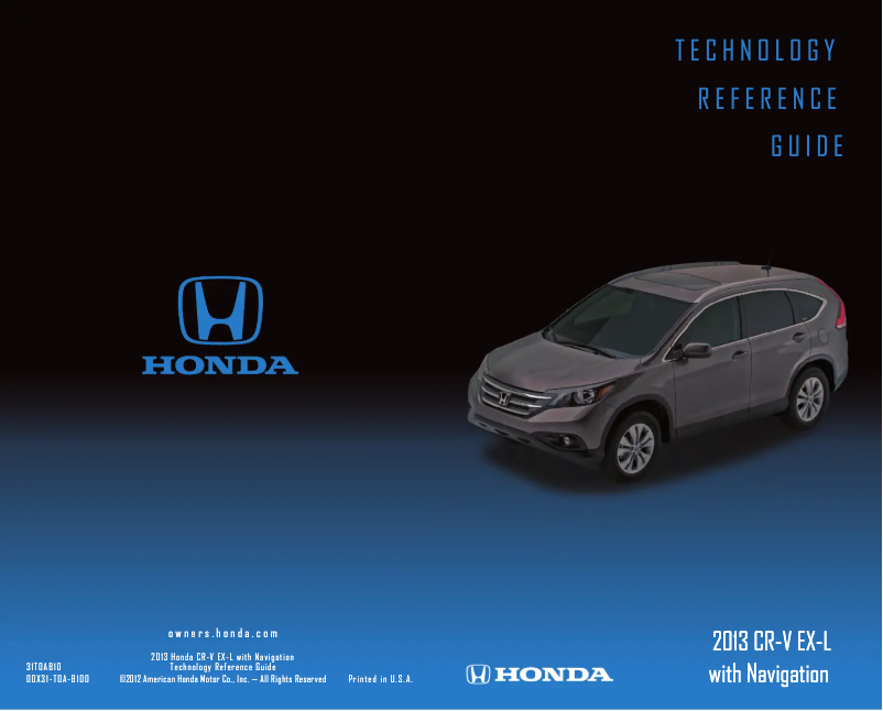 Página 1 del manual Guía de inicio rápido Honda CR-V (2013)