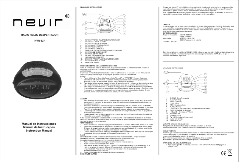 Página 1 del manual Manual de usuario Nevir NVR-327
