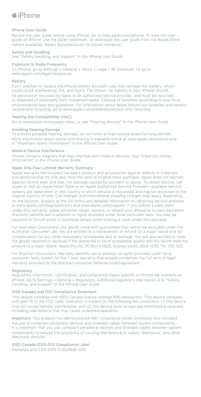 Imagen de la primera página del manual del dispositivo iPhone 7 Plus