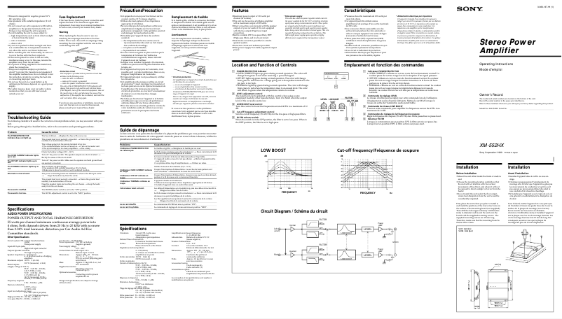 Página 1 del manual Manual de usuario Sony XM-552HX