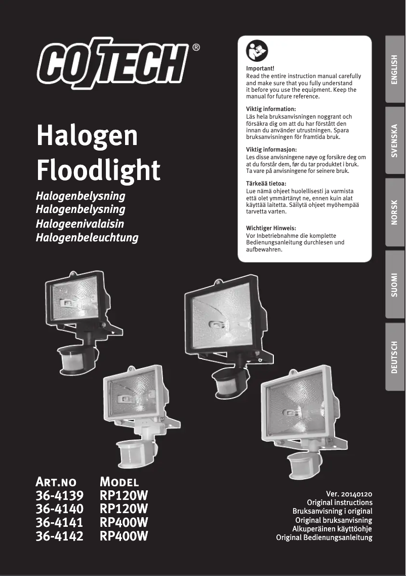 Página 1 del manual Manual de usuario Cotech RP120W