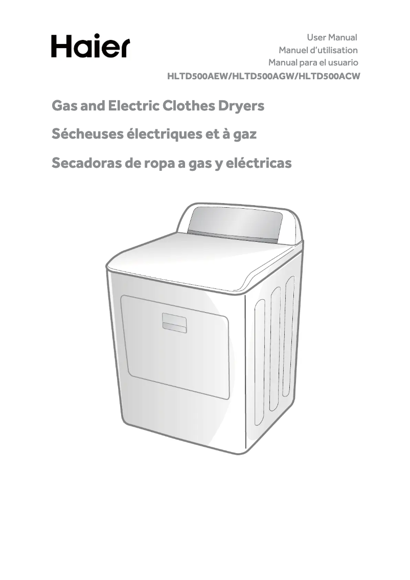 Imagen de la primera página del manual del dispositivo HLTD500AGW