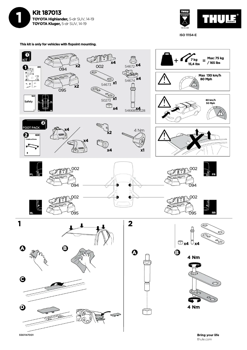 Imagen de la primera página del manual del dispositivo Kit 187013