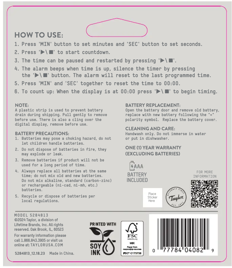 Página 1 del manual Manual de usuario Taylor 5284813