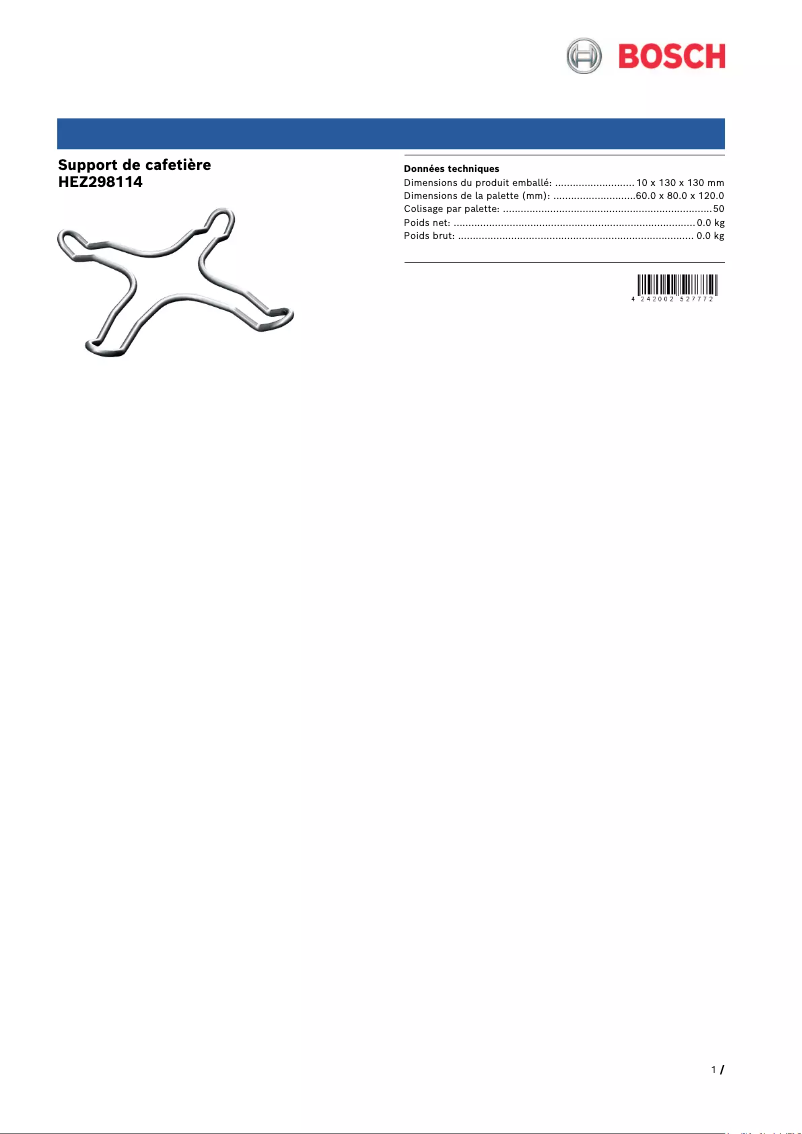 Imagen de la primera página del manual del dispositivo HEZ298114