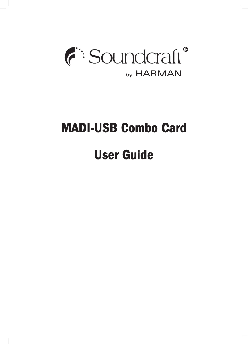 Página 1 del manual Manual de usuario Soundcraft MADI-USB