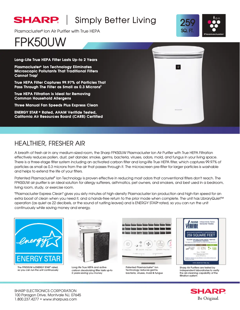 Imagen de la primera página del manual del dispositivo FP-K50U