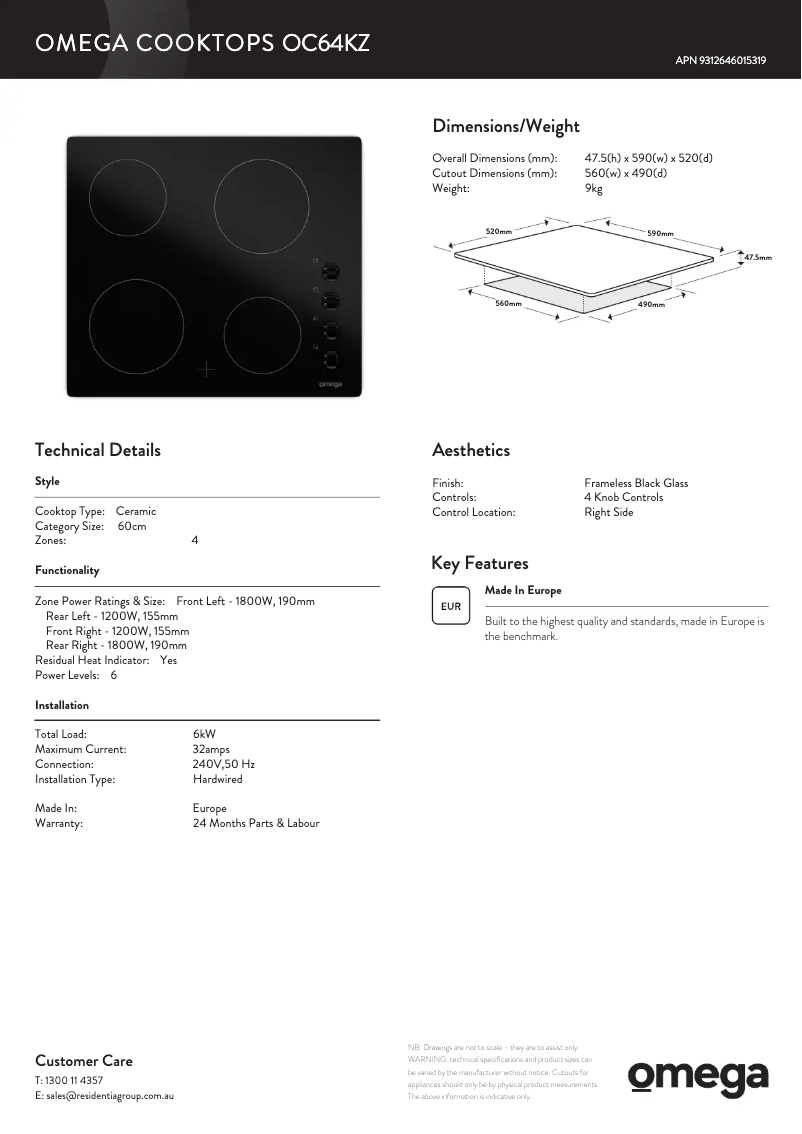 Imagen de la primera página del manual del dispositivo OC64KZ