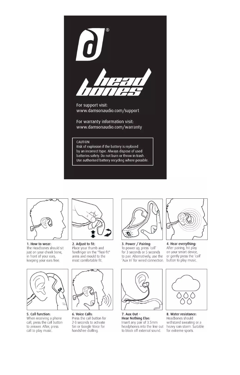Imagen de la primera página del manual del dispositivo Headbones