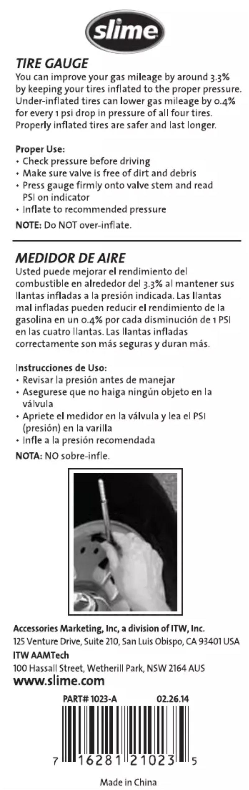 Imagen de la primera página del manual del dispositivo 1023-AT