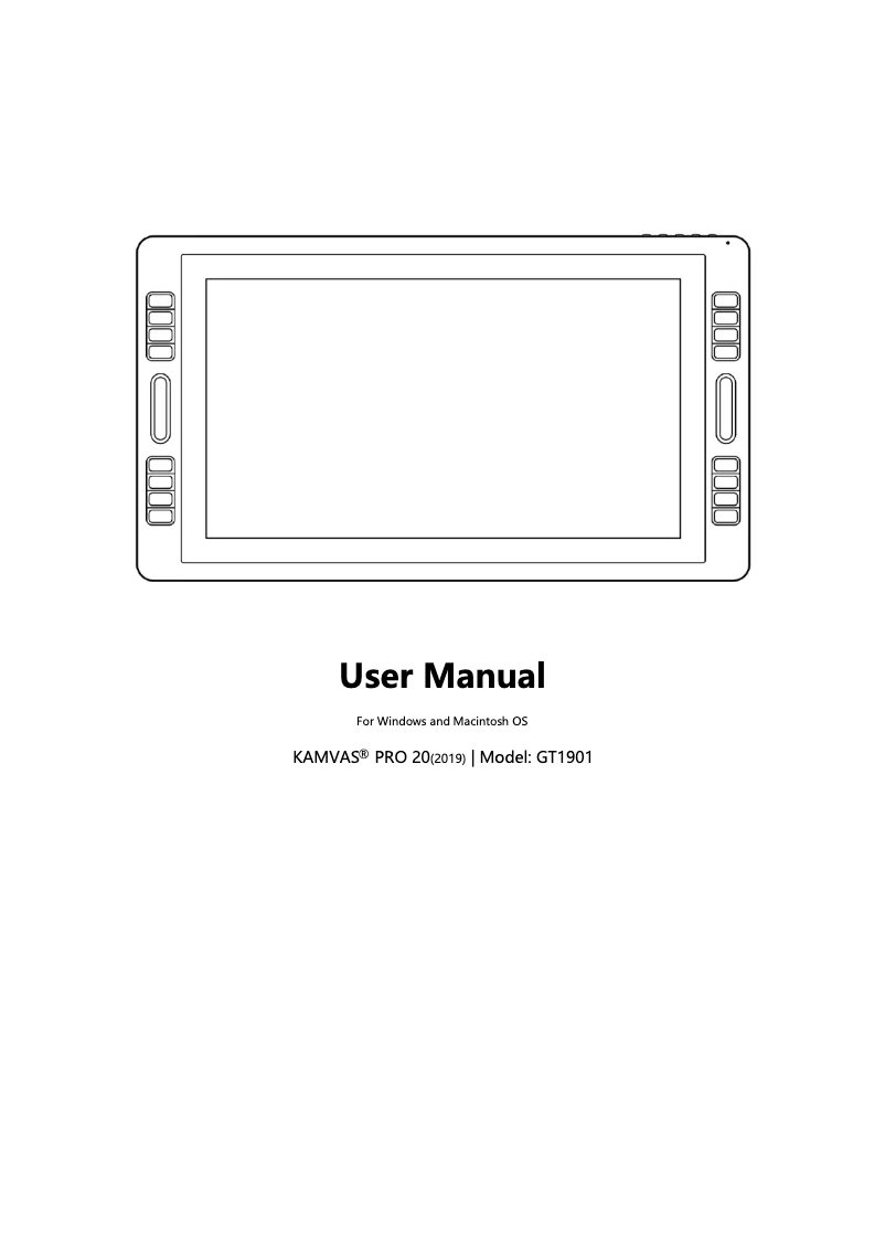Página 1 del manual Manual de usuario Huion Kamvas Pro 20