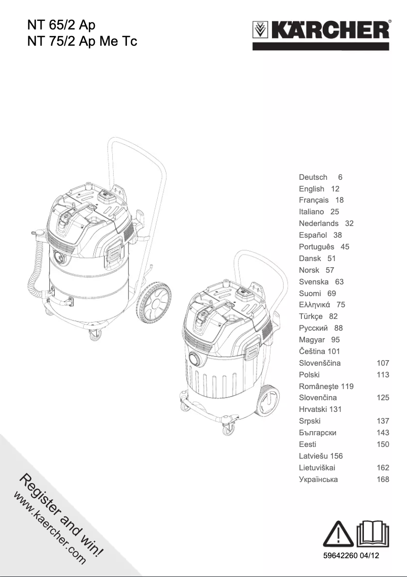Página 1 del manual Manual de usuario Kärcher NT 75/2