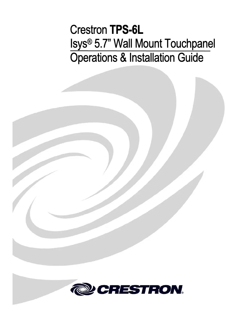 Página 1 del manual Manual de usuario Crestron TPS-6L