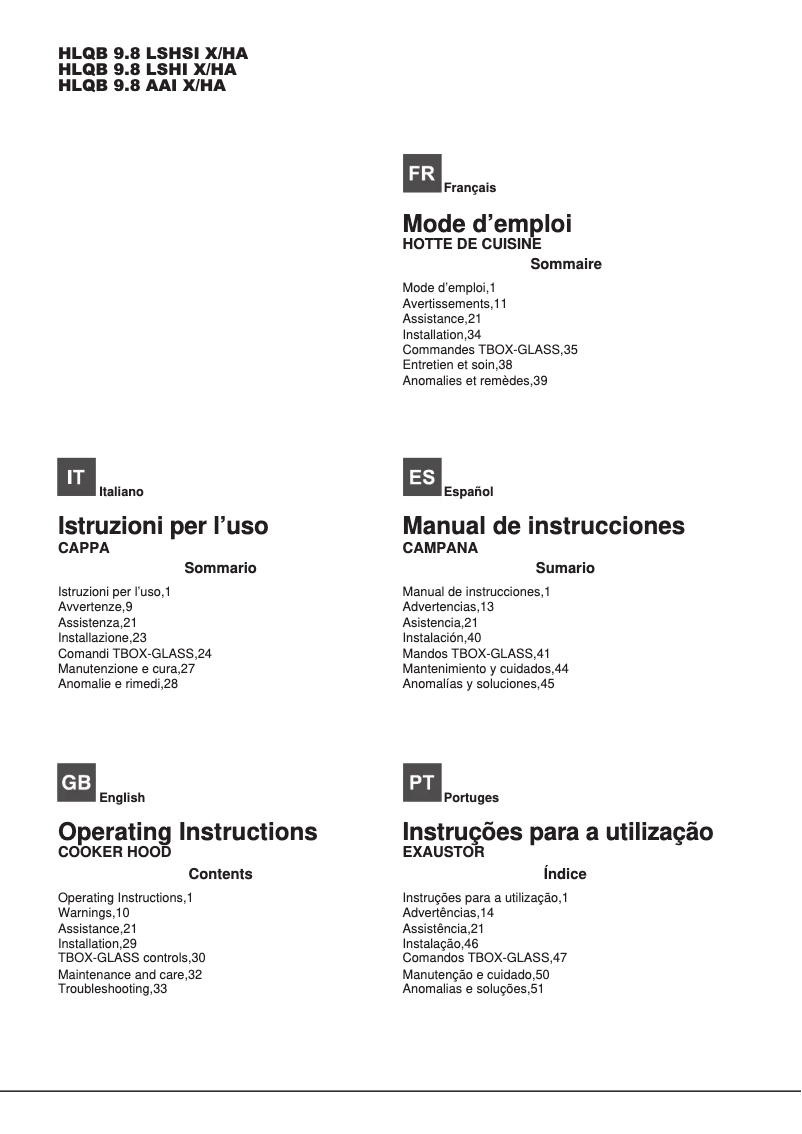 Imagen de la primera página del manual del dispositivo HLQB 9.8 LSHI X/HA