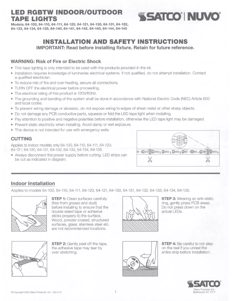 Página 1 del manual Manual de usuario Satco 64-132