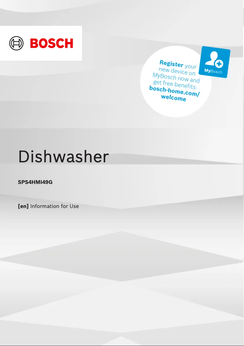 Página nº 1 - Manual de usuario Bosch SPS4HMI49G