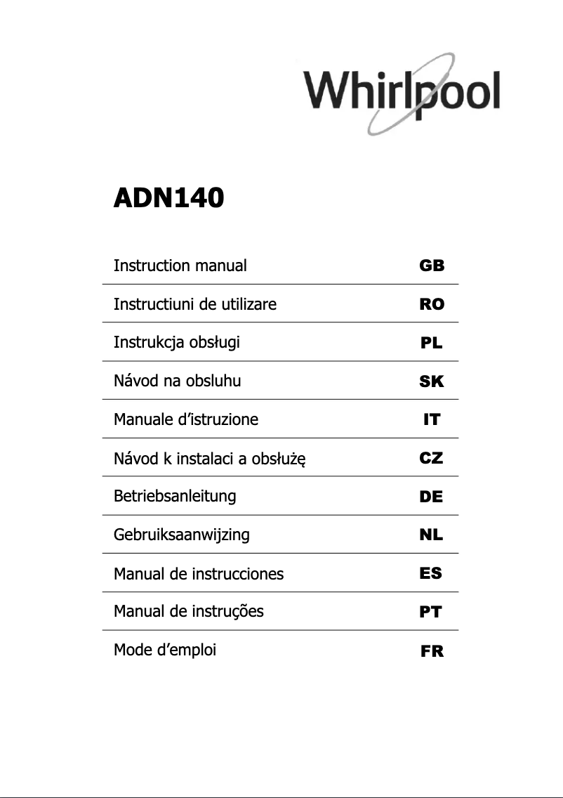 Imagen de la primera página del manual del dispositivo ADN140