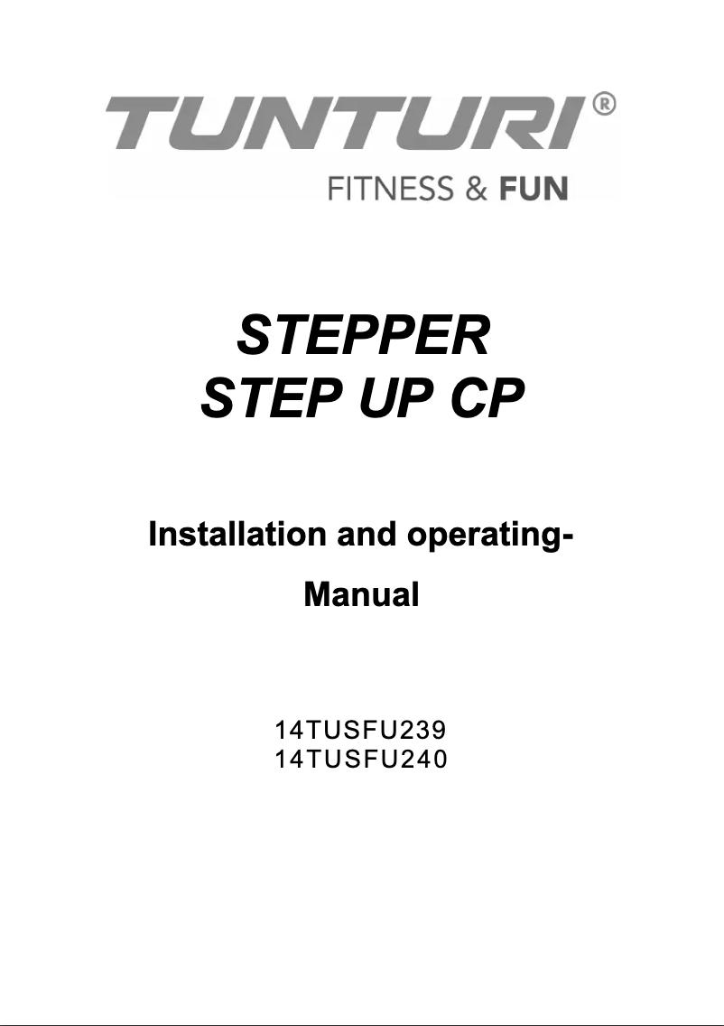 Página 1 del manual Manual de usuario Tunturi Stepper