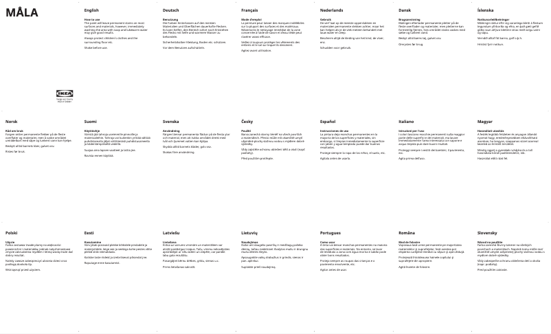 Página 1 del manual Manual de usuario Ikea MÅLA 905.659.28