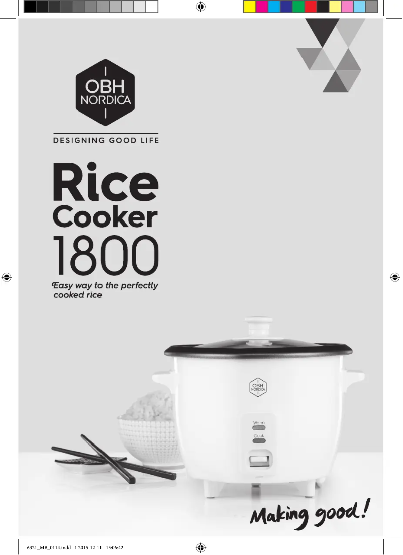 Página nº 1 - Manual de usuario OBH Nordica Rice Cooker 1800 6321