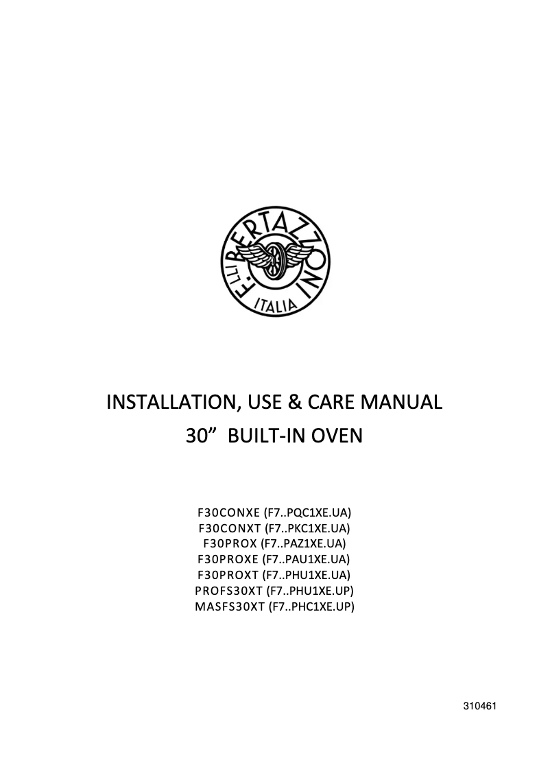 Página 1 del manual Manual de usuario Bertazzoni PROFS30XT