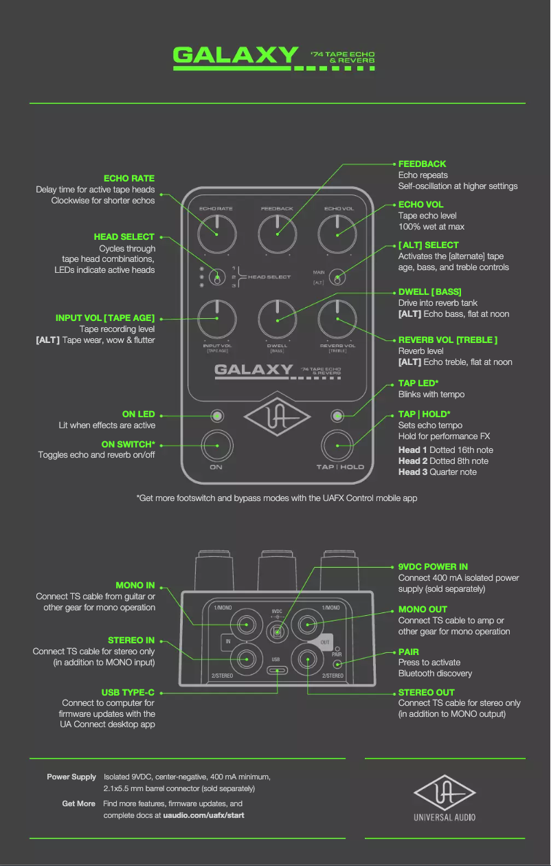 Página nº 1 - Manual de usuario Universal Audio Galaxy