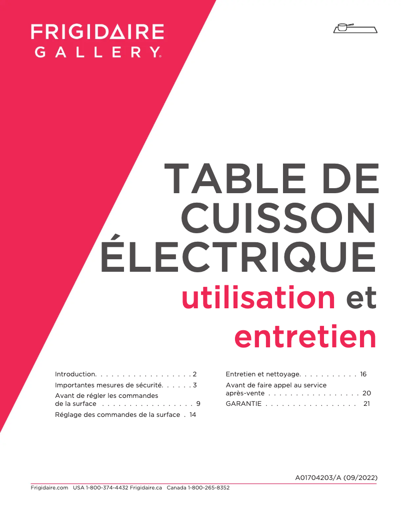 Página 1 del manual Manual de usuario Frigidaire GCCE3670AD