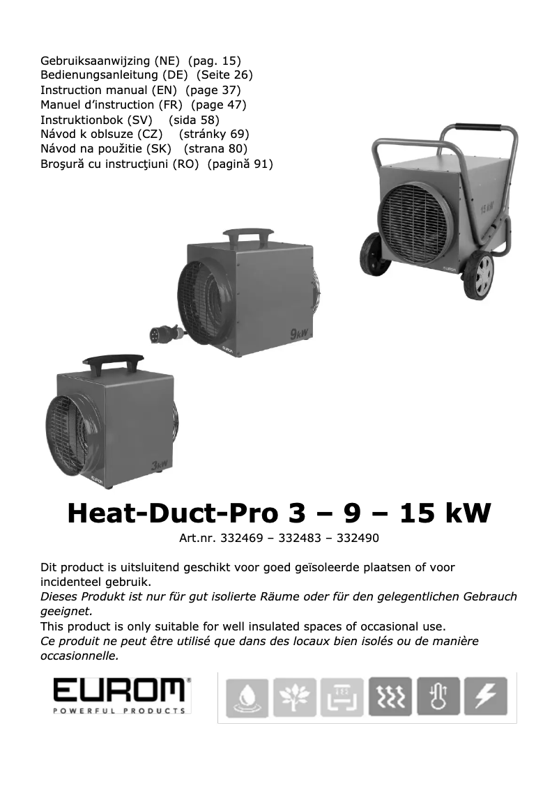 Página nº 1 - Manual de usuario Eurom Heat-Duct-Pro 15kW
