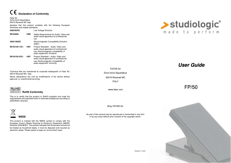 Imagen de la primera página del manual del dispositivo FP50