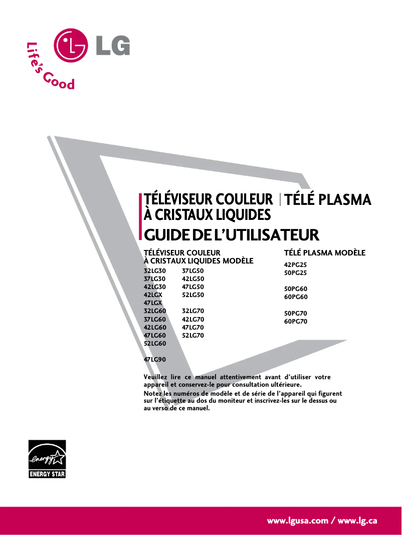 Imagen de la primera página del manual del dispositivo 32LG30