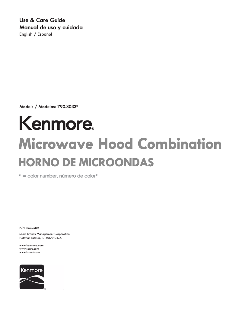 Página nº 1 - Manual de usuario Kenmore 790.80333