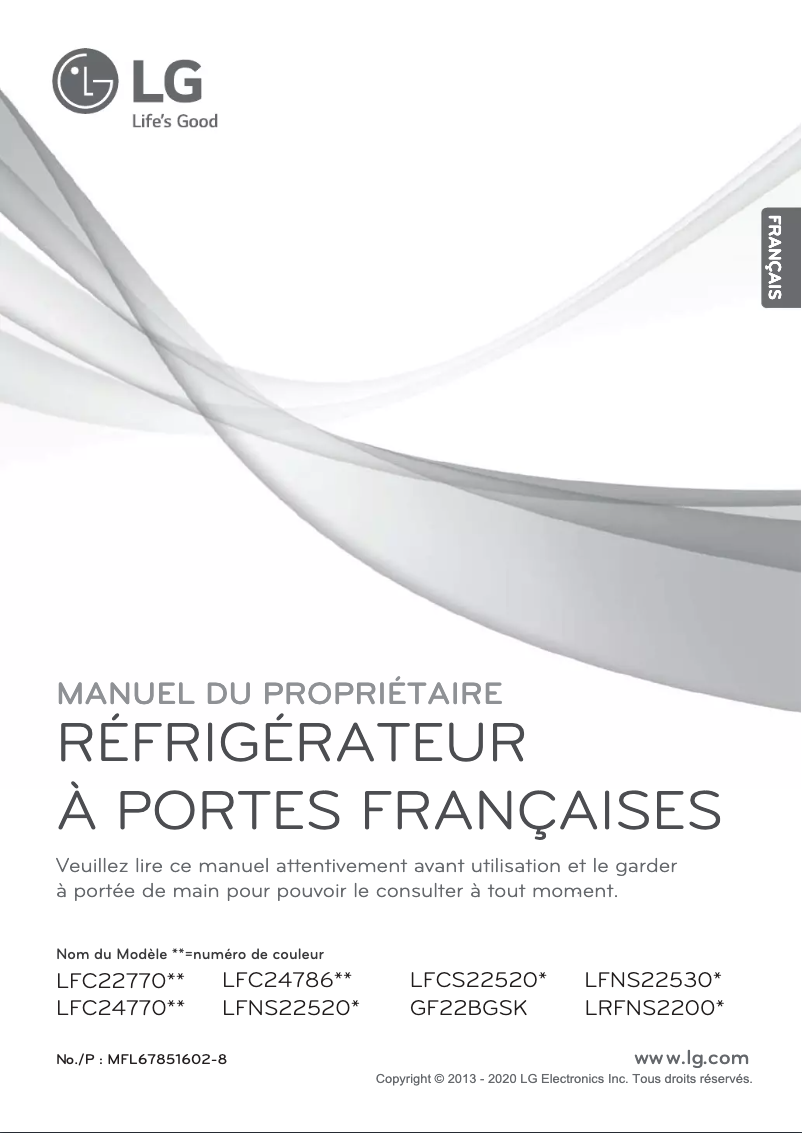 Imagen de la primera página del manual del dispositivo LFC22770ST