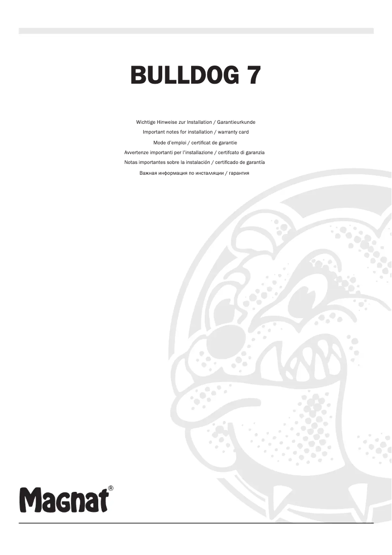 Página 1 del manual Manual de usuario Magnat Bulldog 7