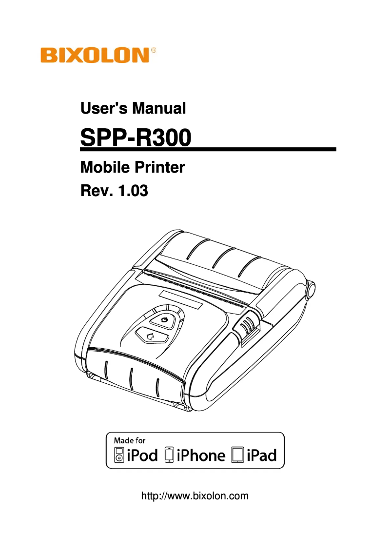 Imagen de la primera página del manual del dispositivo SPP-R300
