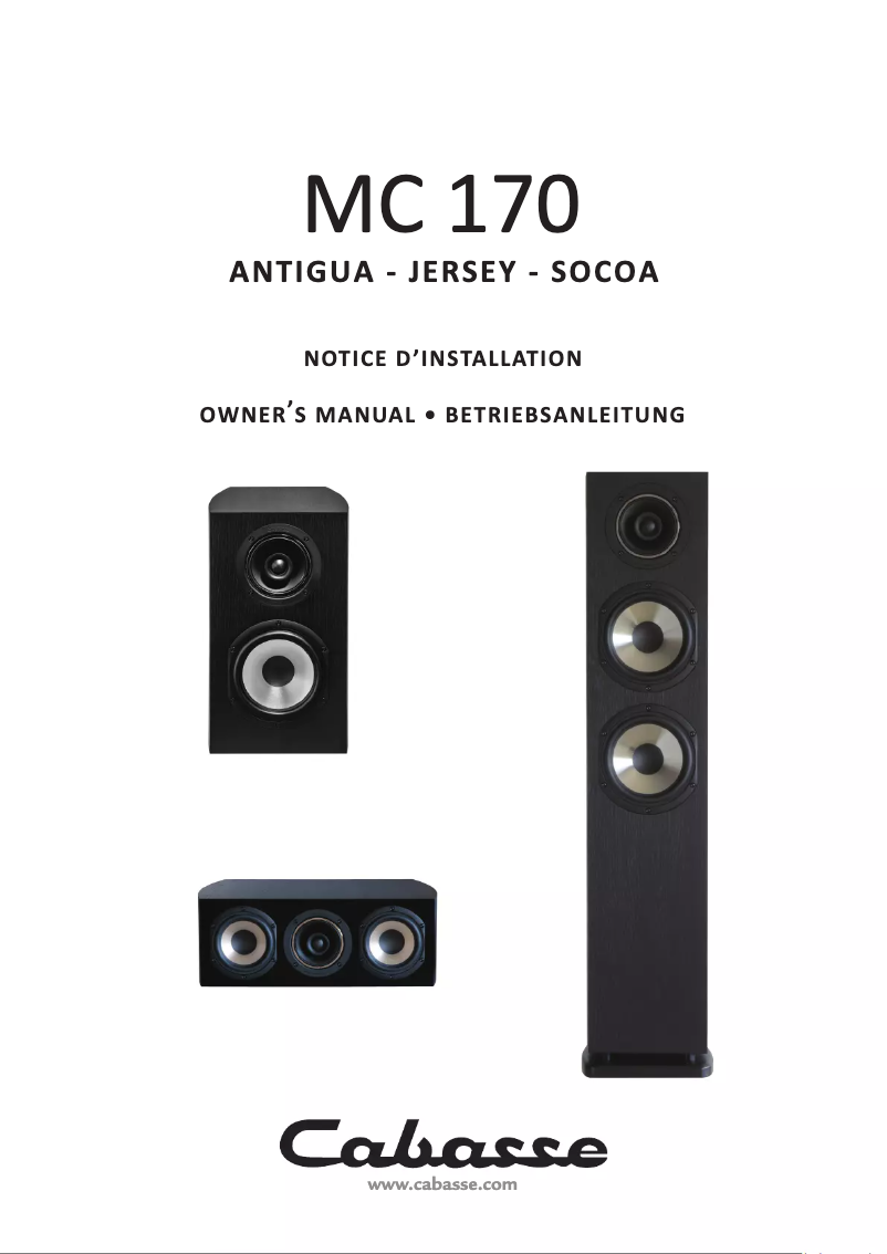 Página 1 del manual Manual de usuario Cabasse Antigua MC170