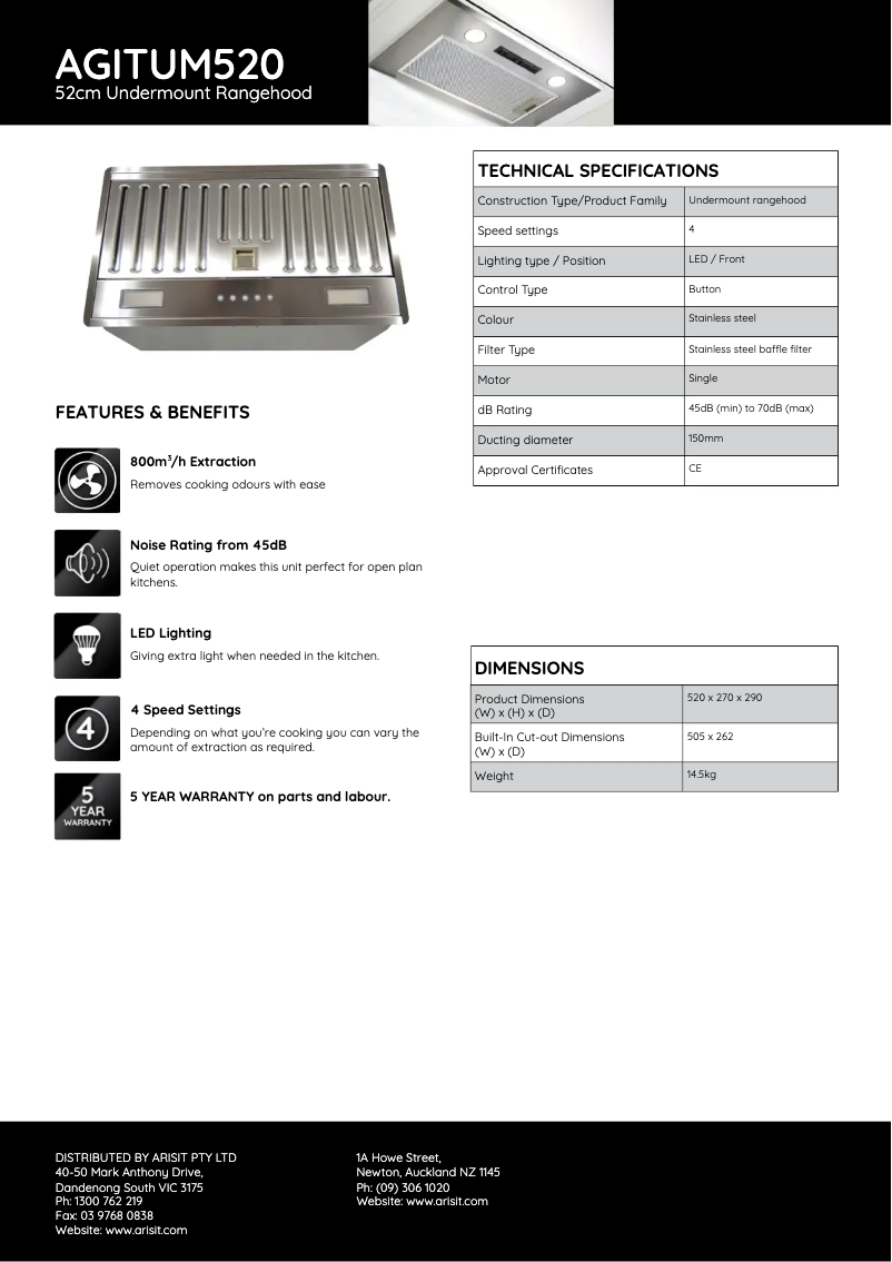 Imagen de la primera página del manual del dispositivo AGITUM520