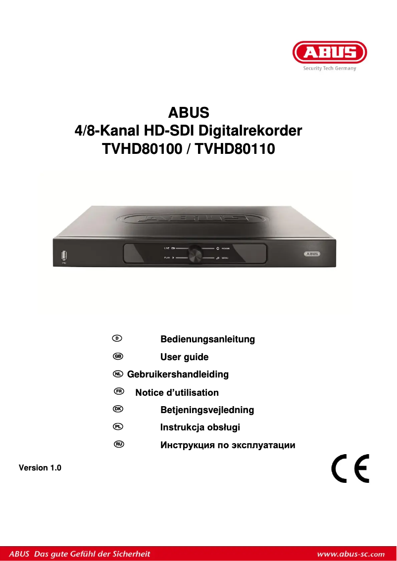 Página 1 del manual Manual de usuario Abus TVHD80100