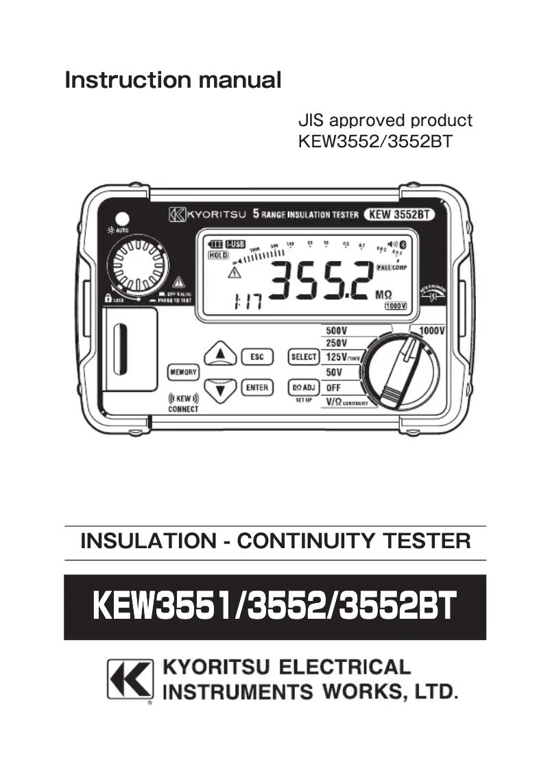 Imagen de la primera página del manual del dispositivo KEW3552
