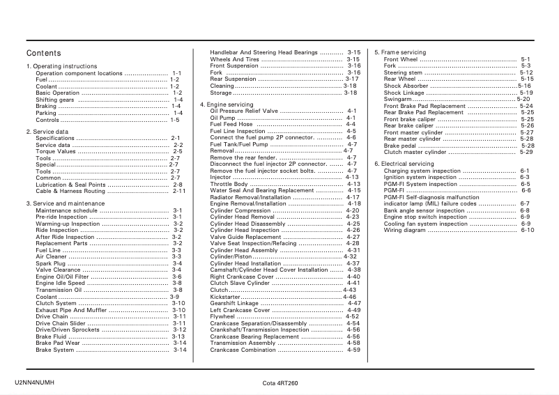 Página nº 1 - Manual de usuario Honda Montesa Cota 4RT260 (2018)